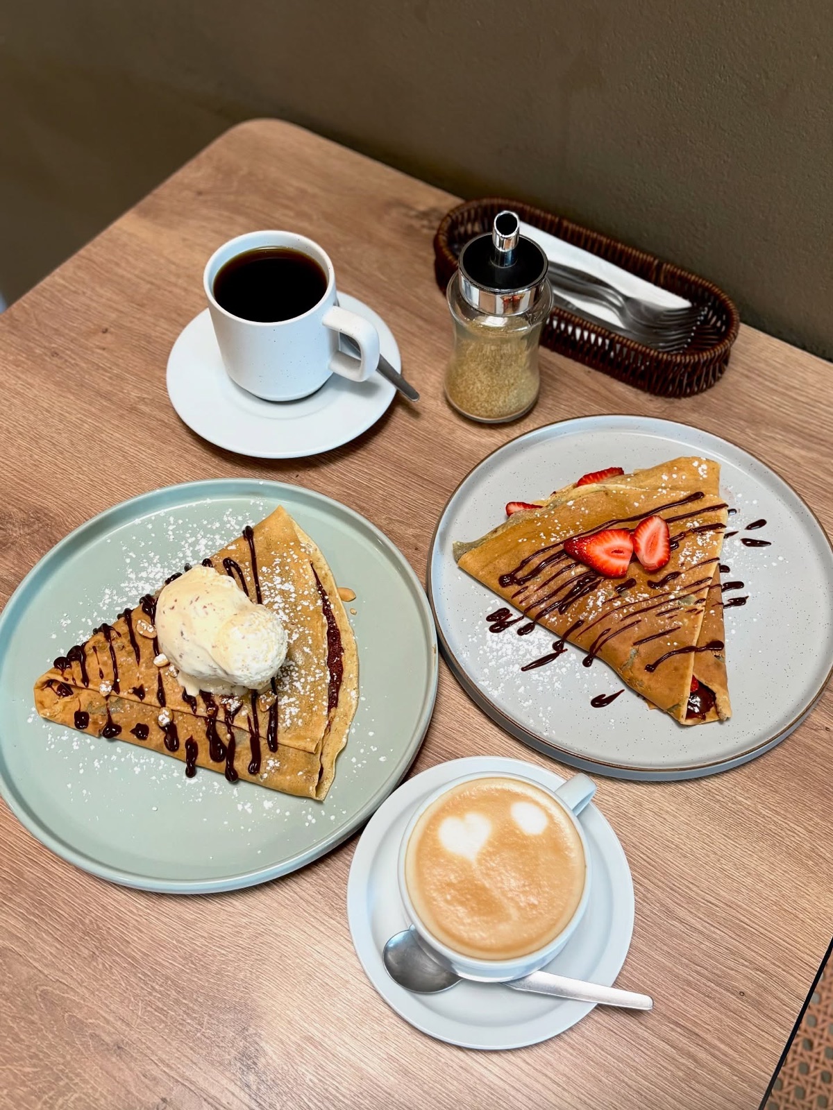 Postre de cerca en tenedor